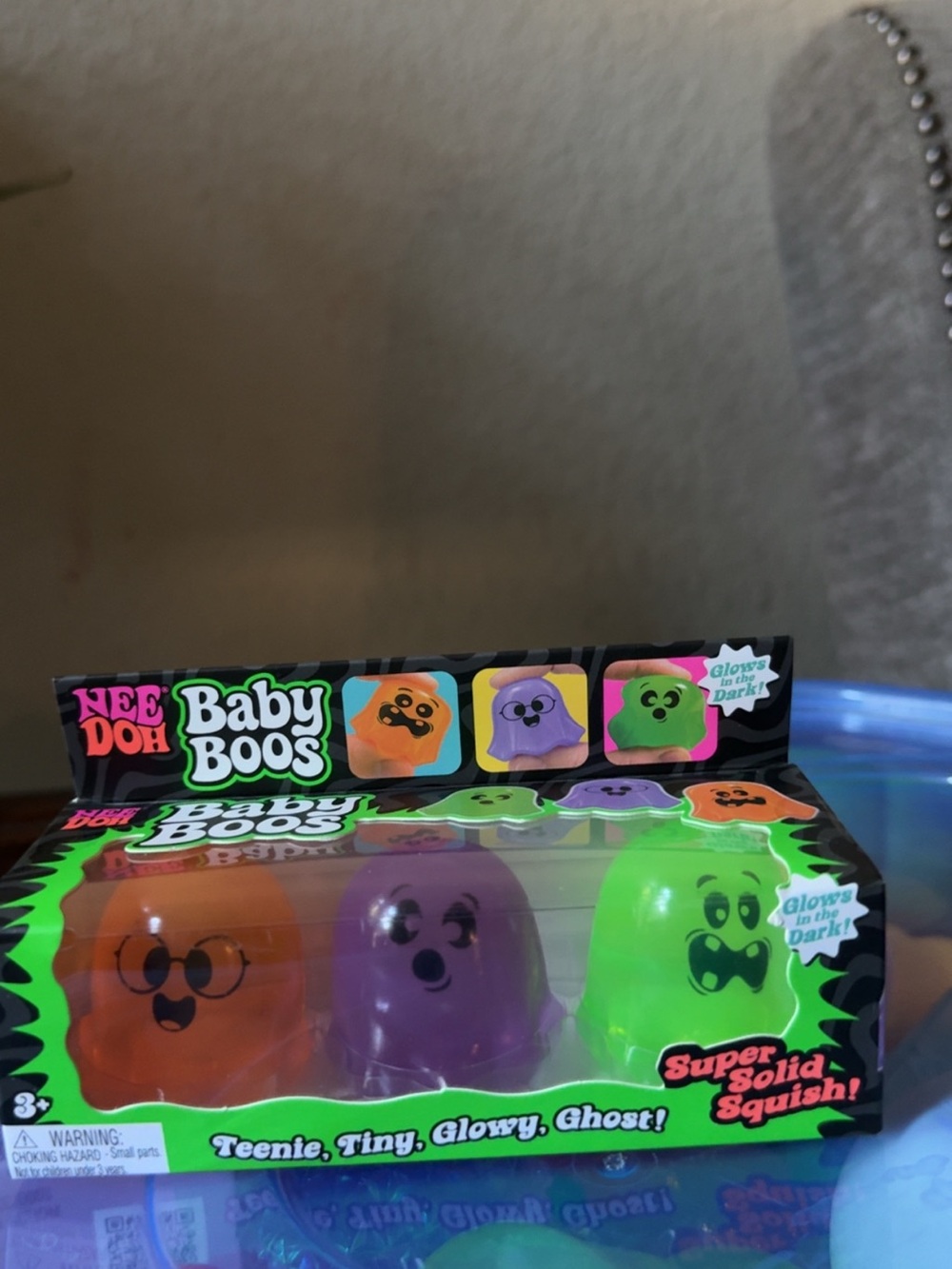 Glow-In-The-Dark Ghost Toy Trio - Orange, Purple, Green